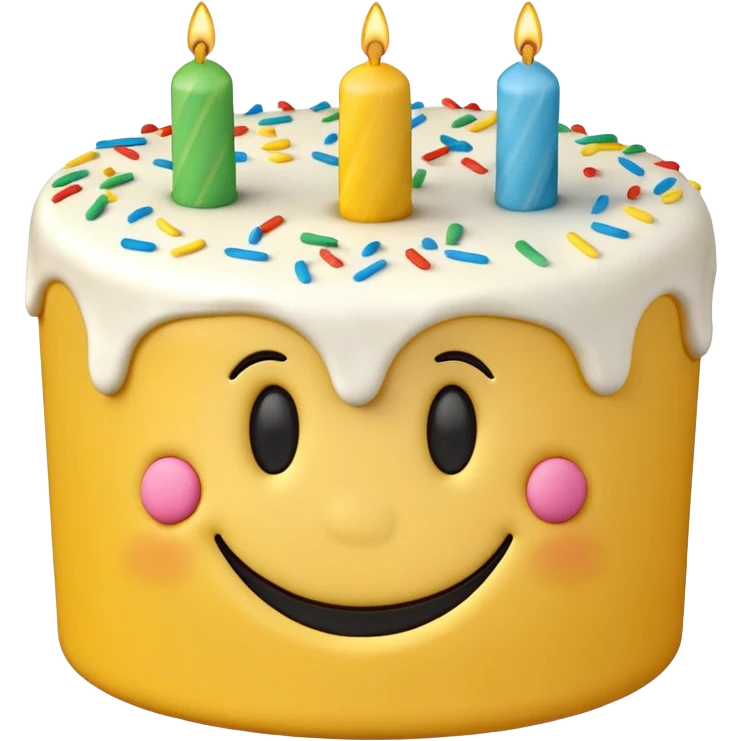 smiley face birthday cake emoji