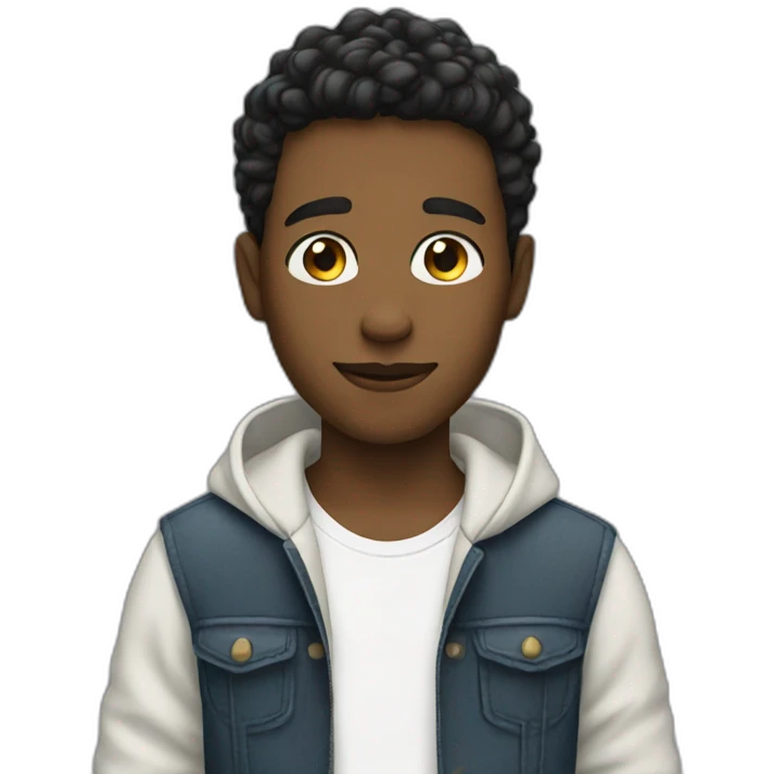 Cool looking boy saying “looking beautiful “ emoji