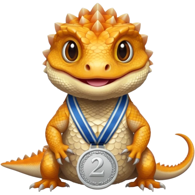 Beardie with silver medal emoji