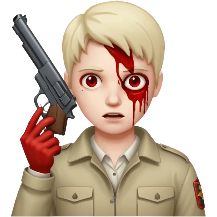gun in bloody face emoji