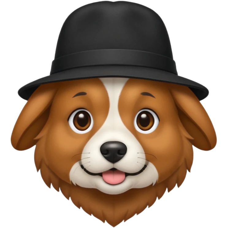 Dog and hat black emoji