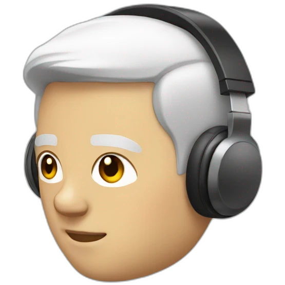white man with short straight hair and headphones emoji