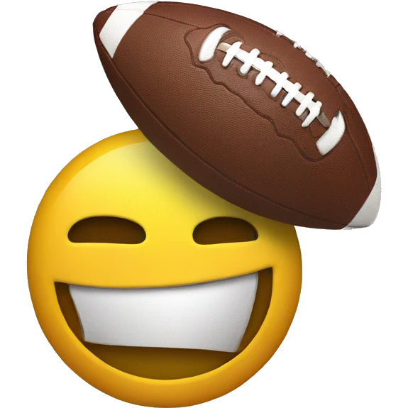 Football with a smiley face emoji