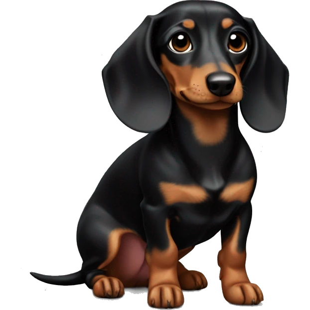 Dachshund longhear blacktan emoji