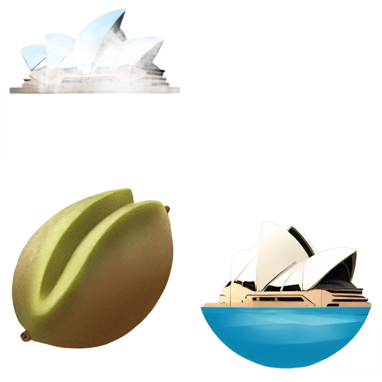 Kiwi bird, Sydney opera house, and Fiji emoji