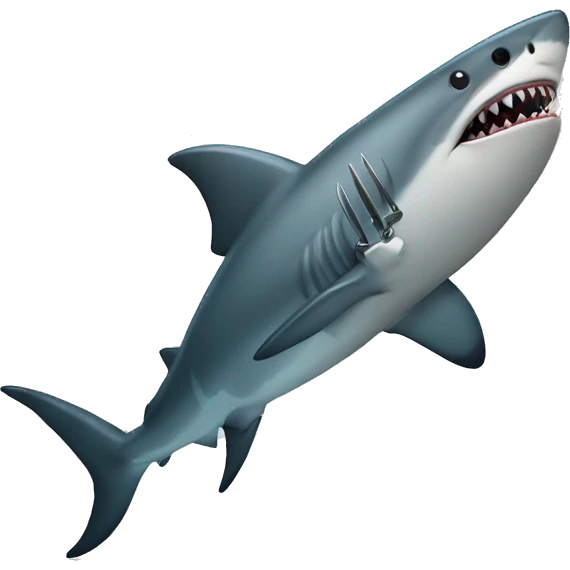 Shark carrying a knife emoji