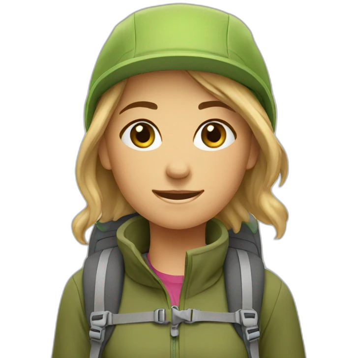 Girl goes trekking emoji