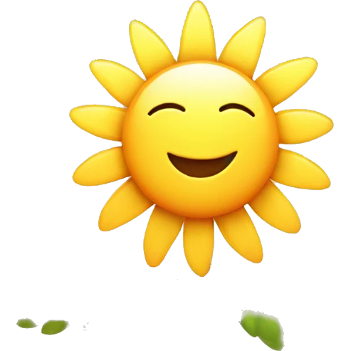 shining sun with flowers emoji