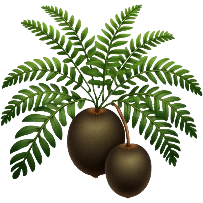 Black kiwi fern emoji