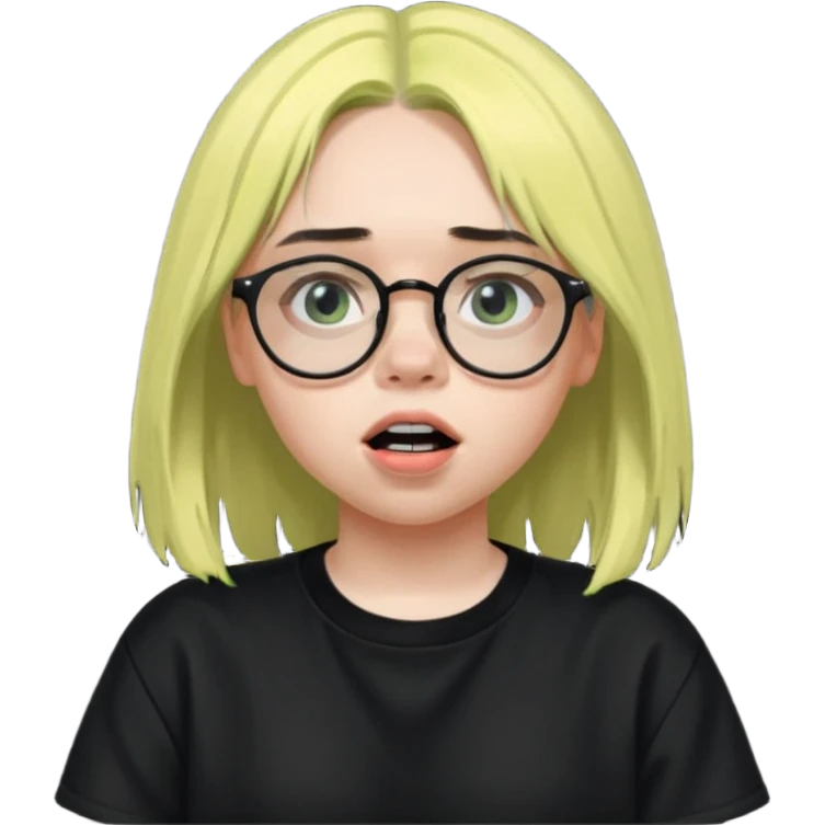 billie eilish with glasses singing  emoji