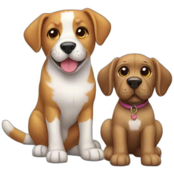 Cat and dog friends emoji
