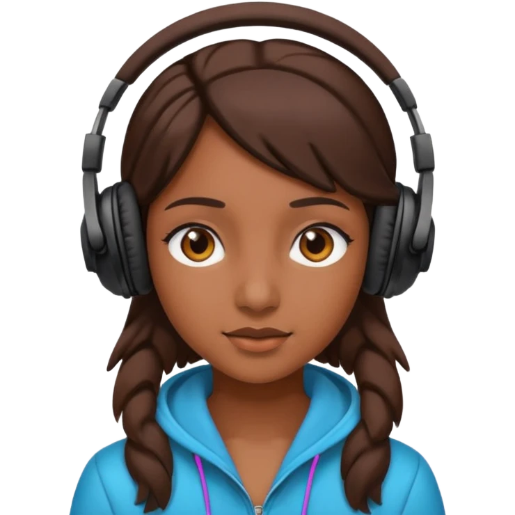 Une fille qui porte un casque écouteur  emoji