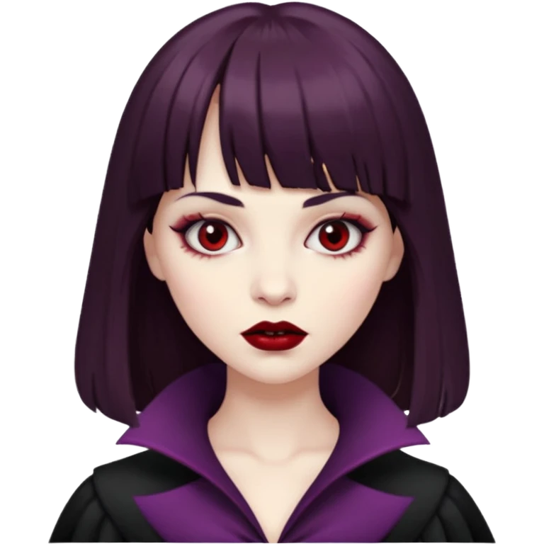 vampire feminine and with bangs  dark brown hair   emoji