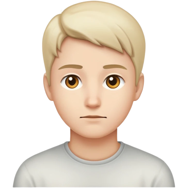 A minimal face with eyes looking away to the side, neutral expression, emotionally reserved, invisible barrier, slight distance emoji