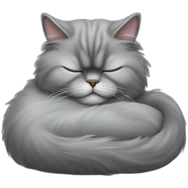 grey persian cat sleeping emoji