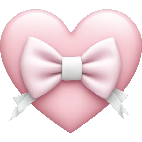 Pastel pink heart with white bow emoji