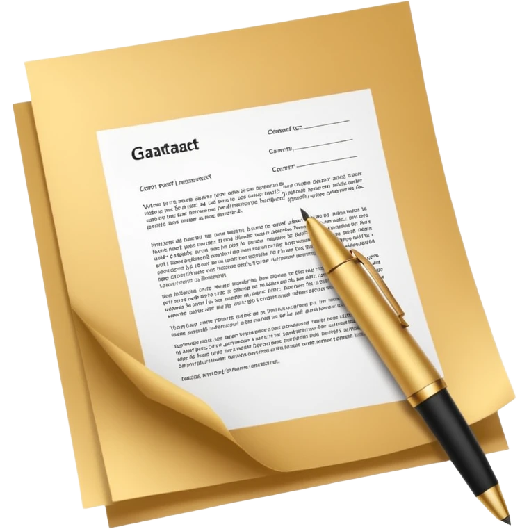 Product guarantee contract golden paper signed emoji