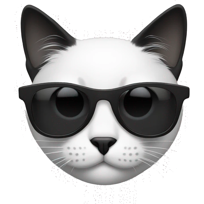black and white cat with sunglasses emoji