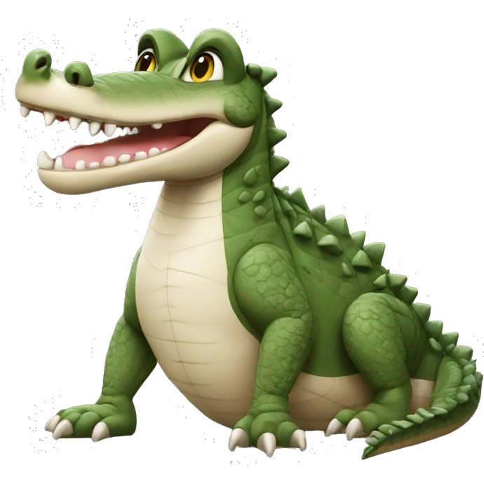 Crocodile with a dog on top ￼ emoji