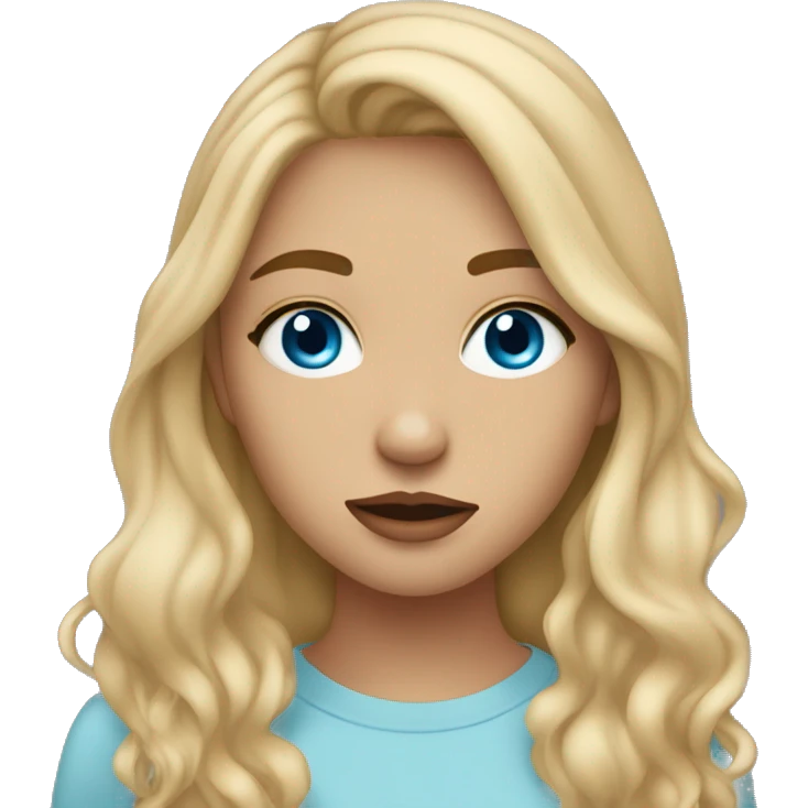 a teenage girl with blue eyes dirty blonde hair and light tan skin blowing a kis emoji