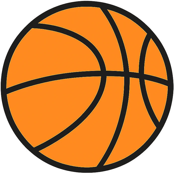 basketball, color outline icon style, vibrant, outlined, simple details emoji