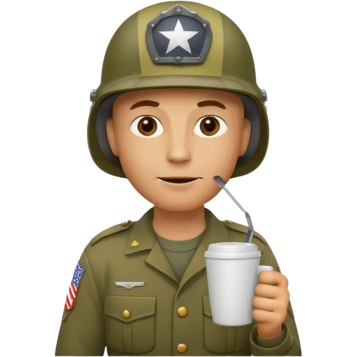 Une Tassae de cafe soldat americain ww2 anthropomorphe  emoji