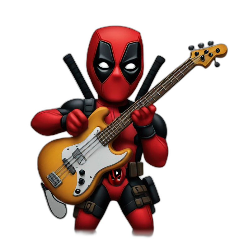 deadpool playing bass guitar emoji