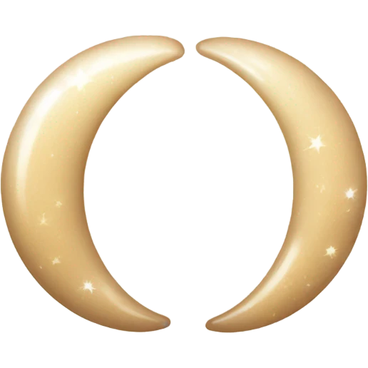 Sparkly glossy beige crescent emoji