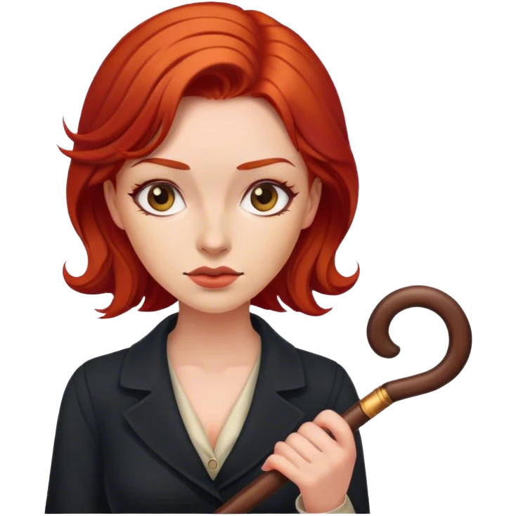 Red hair woman with cane emoji