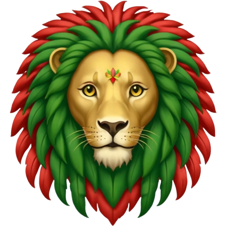 Bob Marley heraldic crest with ethiopian colors emoji