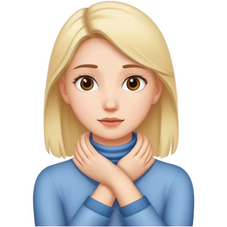 a girl with her hands around her neck  emoji