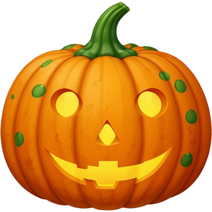 Orange Spotted Green Pumpkin emoji