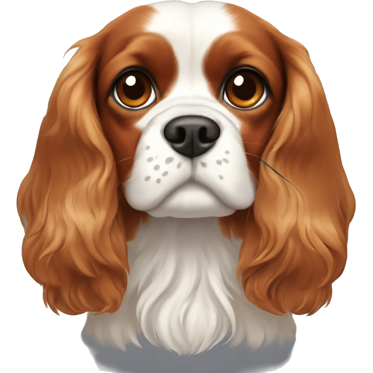Cavalier King Charles spaniel with a spot on his forehead emoji