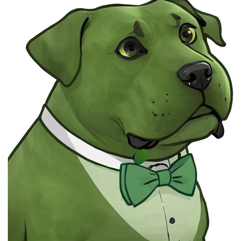 english mastiff with a bow emoji