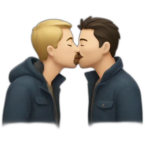 men kissing emoji