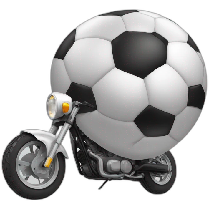 Ballon de foot qui conduit une moto emoji