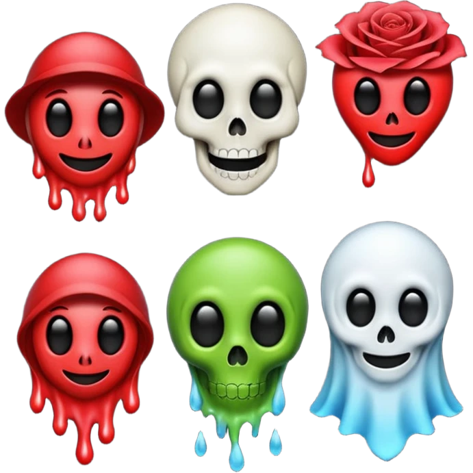 Pilot emoji alien emoji ghost emoji skull emoji wet rose emoji laughing emoji emoji