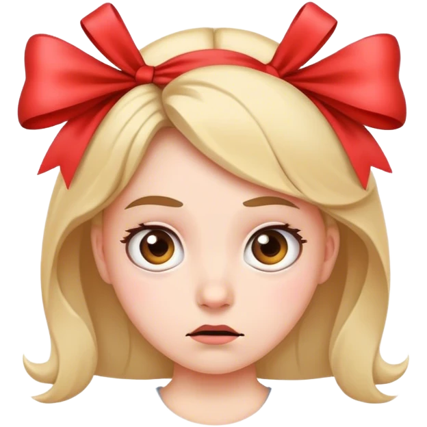 Confused face with a bow emoji
