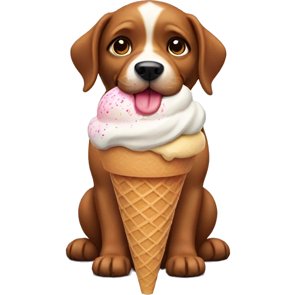 Dog with ice cream cone emoji