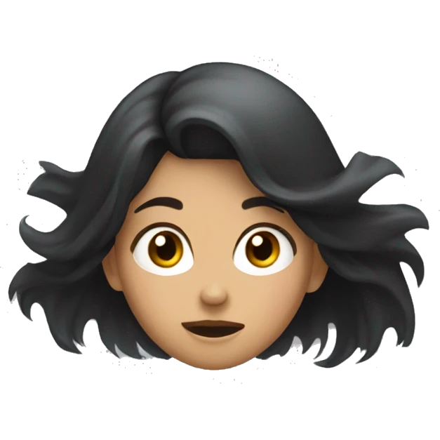 girl with dark hair crashing out emoji