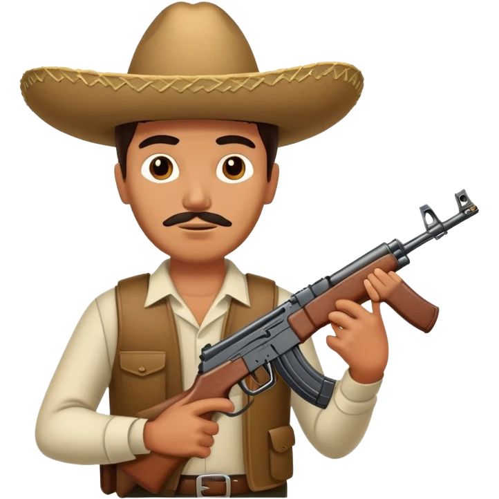 Mexican man with AK-47 emoji