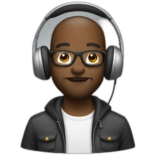 designer with headphone emoji