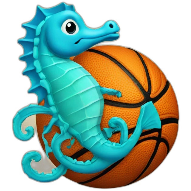 basketball with seahorse decal emoji