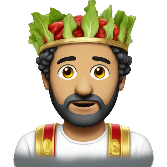 Cyril hanouna with a caesar headband emoji