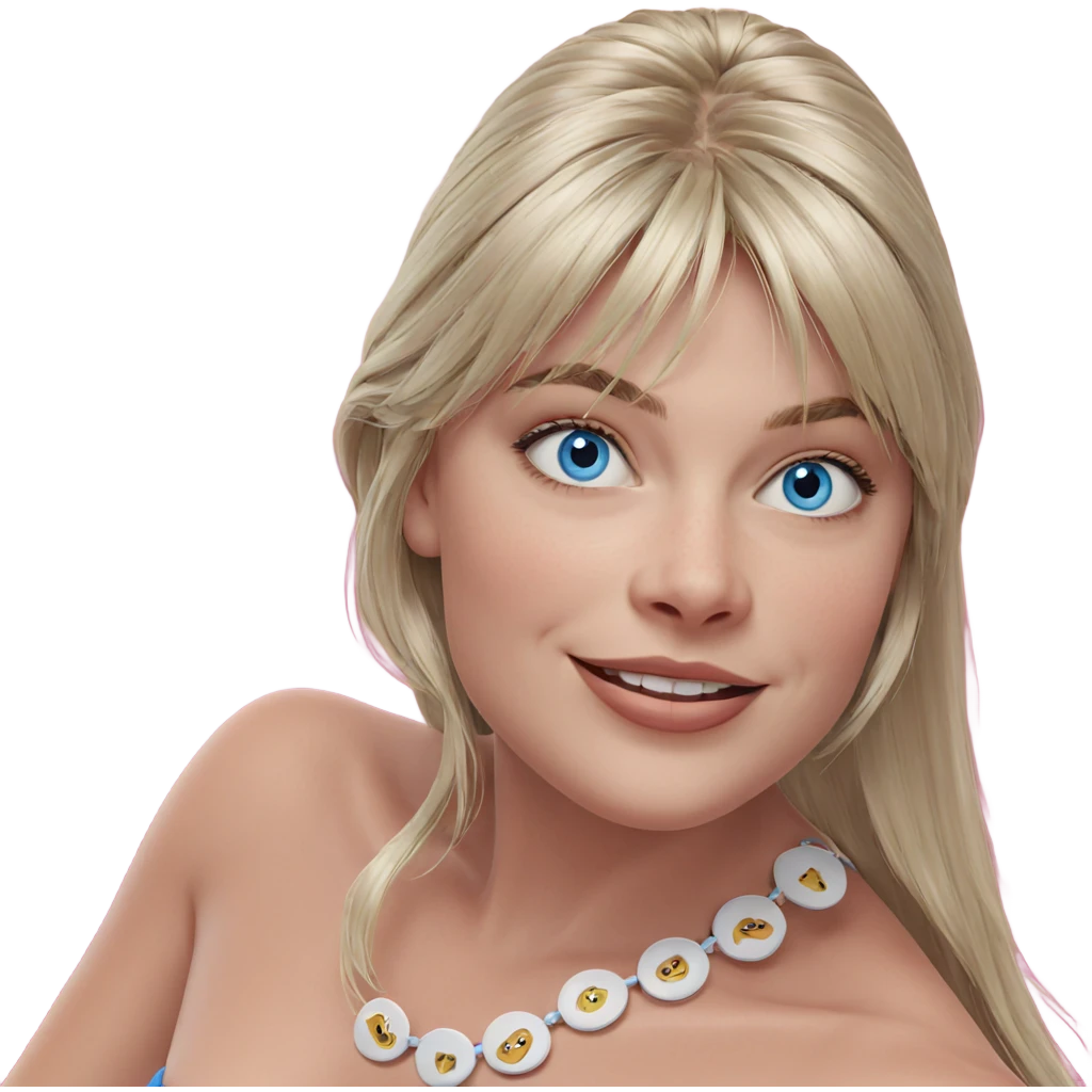 smiling girl with blue eyes emoji