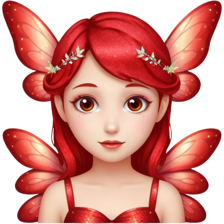 red glitter fairy emoji