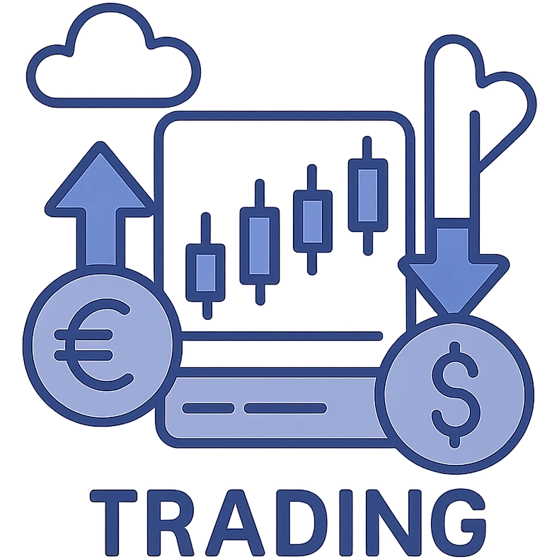 trading, modern flat icon style emoji