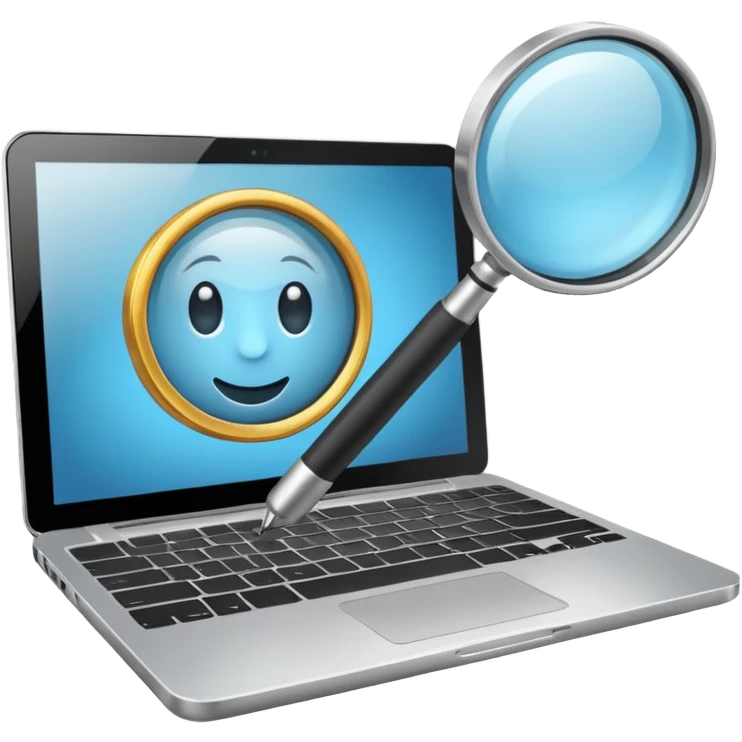 Laptop and magnifying glass emoji