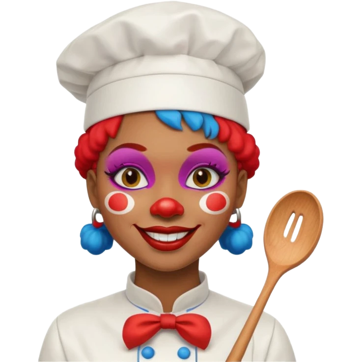 black woman clown chef emoji