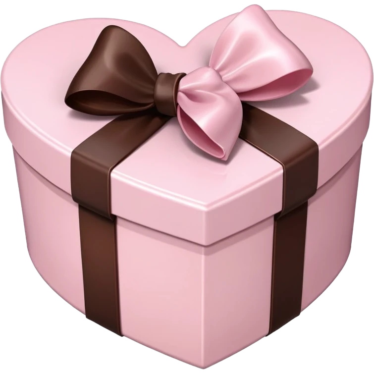 pale pink heart box, pale pink bow, filled with chocolates inside emoji